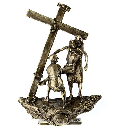 Vía Crucis bronce 14 estaciones pie Vía Dolorosa 14 cm 17
