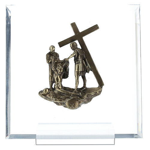 14 Estaciones bronce Vía Crucis muerte Cristo plexiglás Vía Dolorosa 14 cm 11
