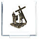 14 Stazioni bronzo Via Crucis morte Cristo plexiglas Via Dolorosa 14 cm s11