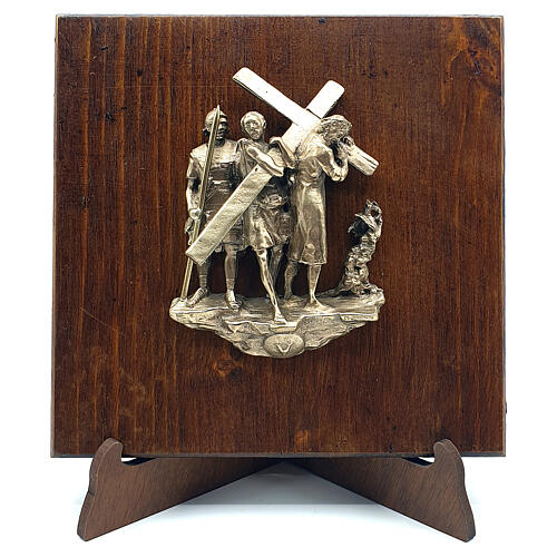 Via Dolorosa 14 stazioni crocifissione Cristo Via Crucis 14 cm bronzo 5