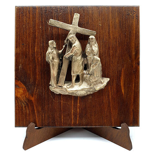 Via Dolorosa 14 stazioni crocifissione Cristo Via Crucis 14 cm bronzo 8