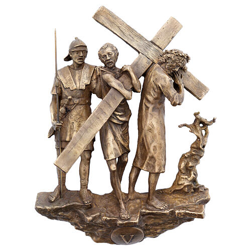 Wall Way of the Cross, 14 bronze stations, h 26 cm 1