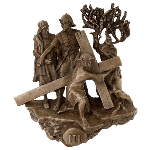Chemin de Croix à suspendre bronze 14 stations h 34 cm 5