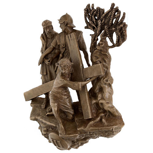 Via Crucis 14 stazioni bronzo appendibili morte Cristo Via Dolorosa 34 cm 4
