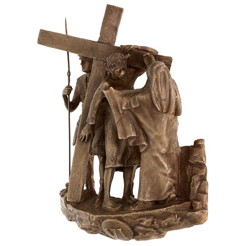 Via Crucis 14 stazioni bronzo appendibili morte Cristo Via Dolorosa 34 cm 9