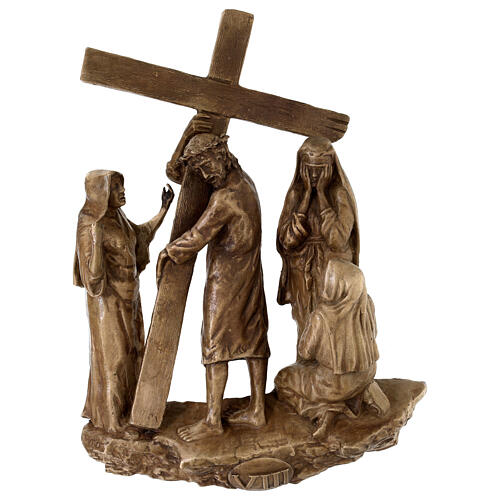 Via Crucis 14 stazioni bronzo appendibili morte Cristo Via Dolorosa 34 cm 11
