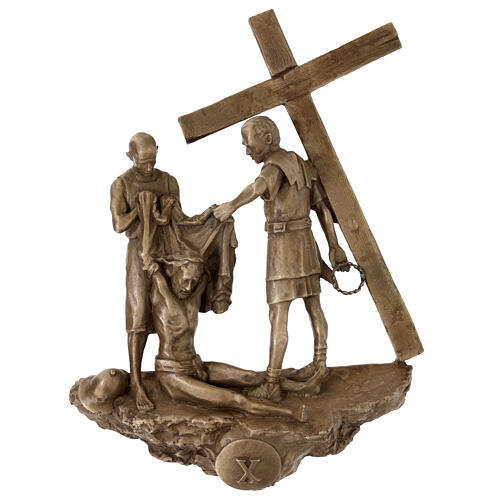Via Crucis 14 stazioni bronzo appendibili morte Cristo Via Dolorosa 34 cm 14