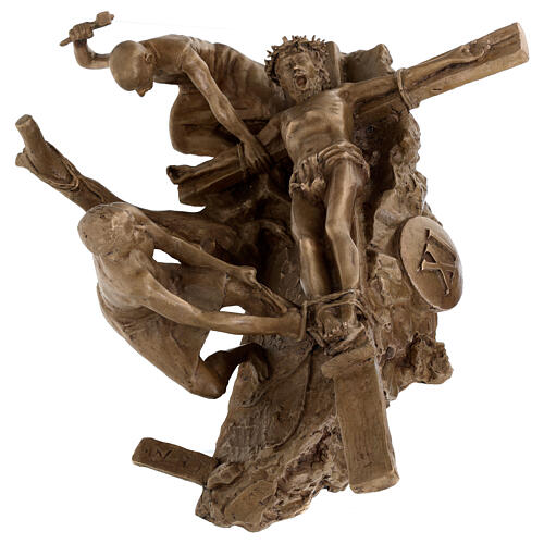 Via Crucis 14 stazioni bronzo appendibili morte Cristo Via Dolorosa 34 cm 15