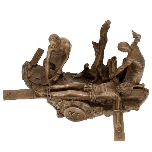 Via Crucis 14 stazioni bronzo appendibili morte Cristo Via Dolorosa 34 cm 16