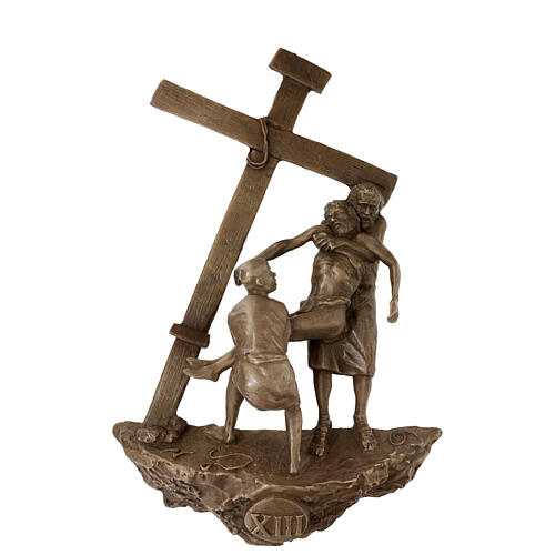 Via Crucis 14 stazioni bronzo appendibili morte Cristo Via Dolorosa 34 cm 18
