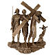 Via Crucis 14 stazioni bronzo appendibili morte Cristo Via Dolorosa 34 cm s7