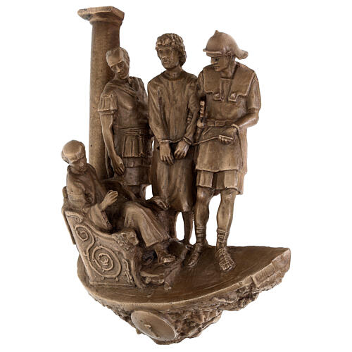 Via Sacra bronze 14 estações de parede Via Dolorosa h 36 cm 2