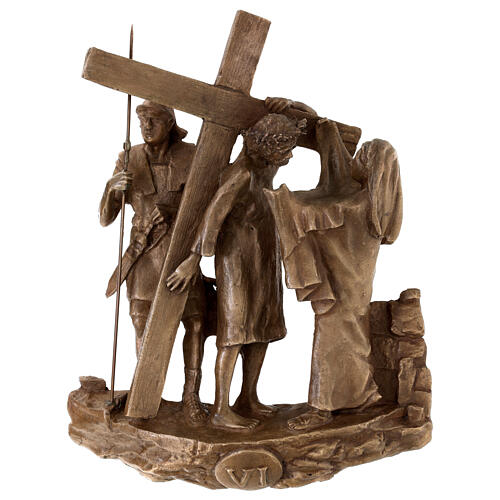 Via Sacra bronze 14 estações de parede Via Dolorosa h 36 cm 10