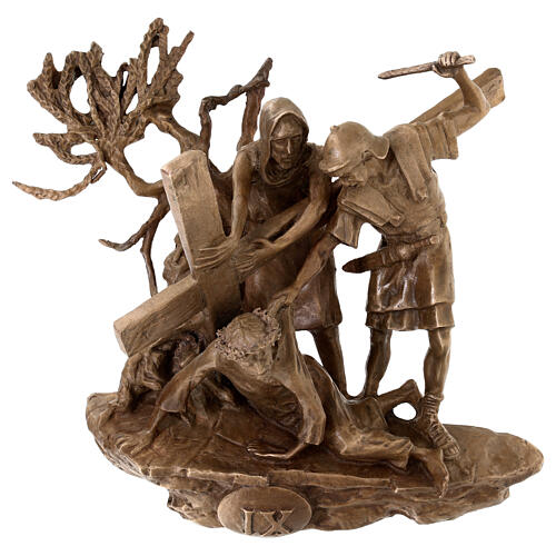 Via Sacra bronze 14 estações de parede Via Dolorosa h 36 cm 14