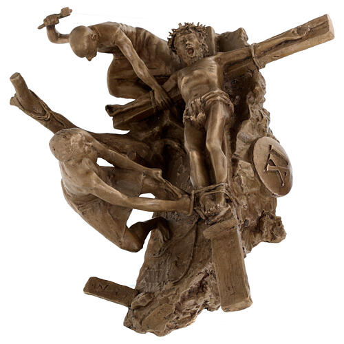 Via Sacra bronze 14 estações de parede Via Dolorosa h 36 cm 17