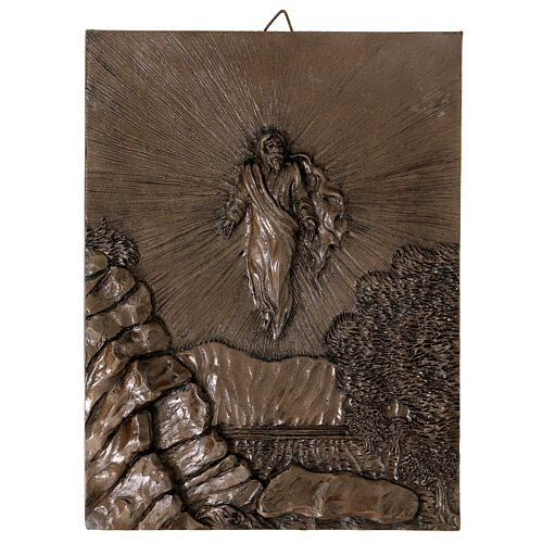 Way of the Cross with 14 stations, resin with bronze finish, 8x6 in 16