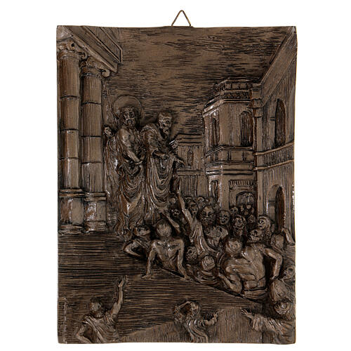 Via Crucis Doré 14 stazioni resina bronzata 20x15 5