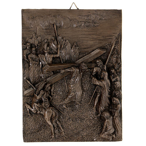 Via Crucis Doré 14 stazioni resina bronzata 20x15 8