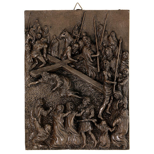 Stations of the Cross 14 plaques bronzed resin 20x15 cm 7