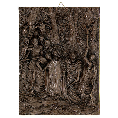 Way of the Cross with 14 stations, resin with bronze finish, 12x16 in 4