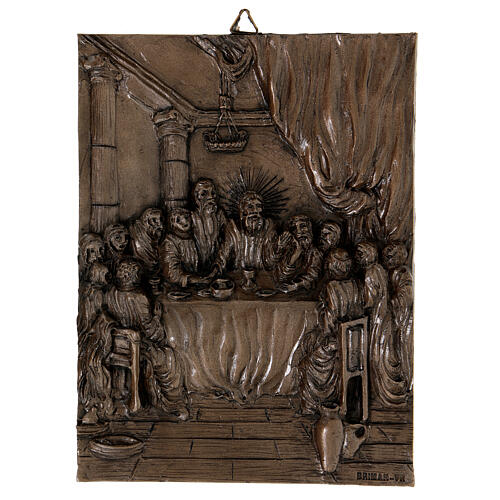 Via Sacra "Doré" resina efeito bronze 14 estasões 30x40 cm 1