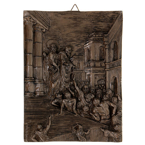 Stations of the Cross in bronzed resin, 14 stations 30x40 cm 5