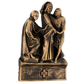 Vía Crucis Pergolino polvo de mármol bronceado 14 estaciones 35x25