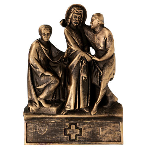 Via Crucis Pergolino polvere di marmo bronzata 14 stazioni 35x25 1