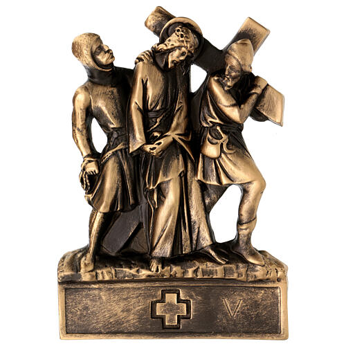 Via Crucis Pergolino polvere di marmo bronzata 14 stazioni 35x25 6