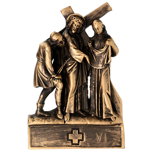 Via Crucis Pergolino polvere di marmo bronzata 14 stazioni 35x25 7