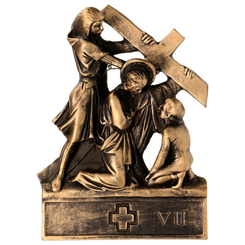 Via Crucis Pergolino polvere di marmo bronzata 14 stazioni 35x25 8