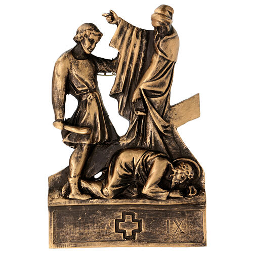 Via Crucis Pergolino polvere di marmo bronzata 14 stazioni 35x25 10