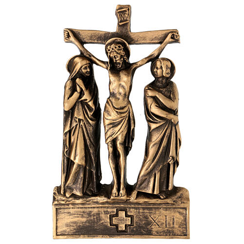 Via Crucis Pergolino polvere di marmo bronzata 14 stazioni 35x25 13