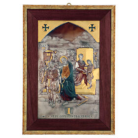 Chemin de Croix 15 stations cuivre ciselé galvanisé 60x40 cm