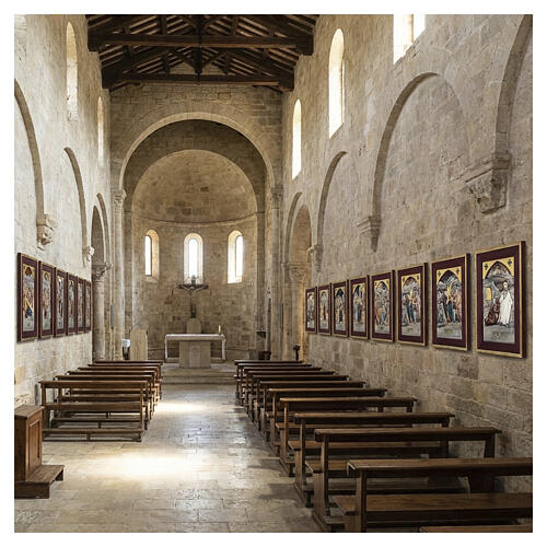 Via Crucis 15 stazioni rame cesellato galvanizzato 60x40 2