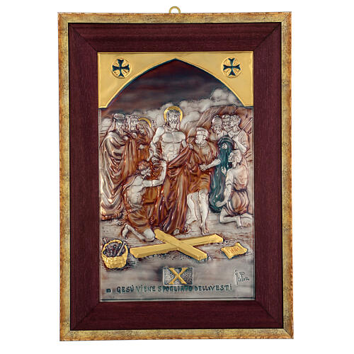 Via Sacra 15 estações cobre cinzelado e galvanizado 60x40 cm 14