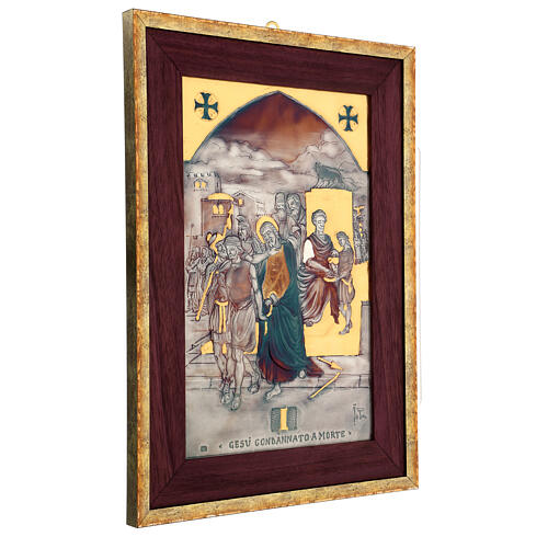 Via Sacra 15 estações cobre cinzelado e galvanizado 60x40 cm 20