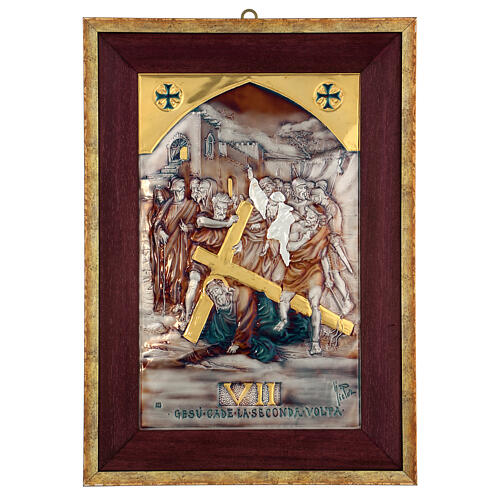 Way of the Cross 15 stations chiseled galvanized copper 60x40 11