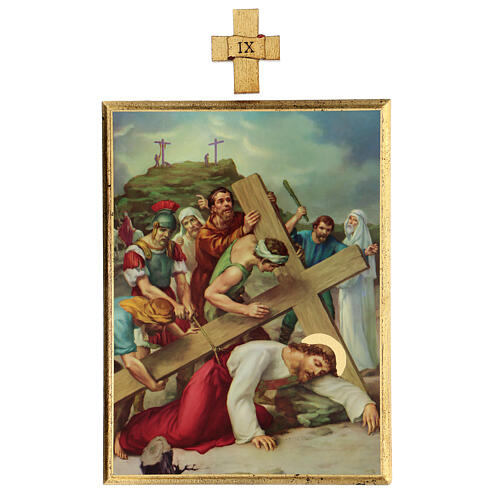 Vía Crucis 15 estaciones cuadros madera impresa 40x30 10