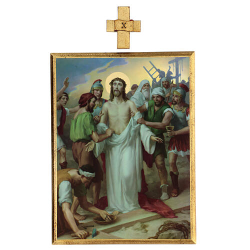 Vía Crucis 15 estaciones cuadros madera impresa 40x30 11