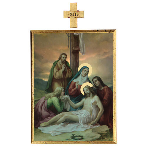 Via Crucis 15 stazioni quadri legno stampa 40x30 14