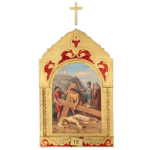 Trittico Via Crucis legno di pioppo 55x35 15 stazioni 11