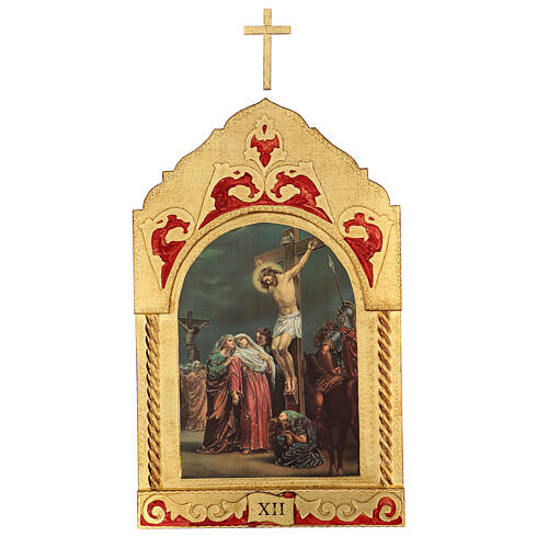 Trittico Via Crucis legno di pioppo 55x35 15 stazioni 14