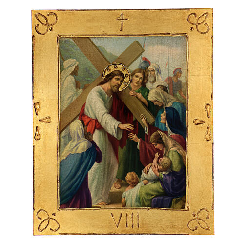 Quadri Via Crucis legno di pioppo 50x40 15 stazioni 10