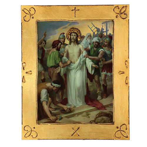 Quadri Via Crucis legno di pioppo 50x40 15 stazioni 12