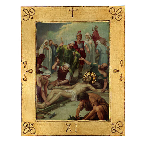 Quadri Via Crucis legno di pioppo 50x40 15 stazioni 13
