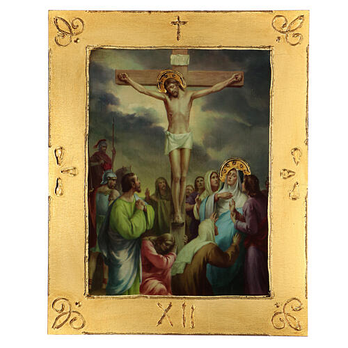 Quadri Via Crucis legno di pioppo 50x40 15 stazioni 14
