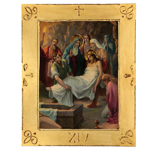Quadri Via Crucis legno di pioppo 50x40 15 stazioni 16