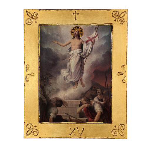 Quadri Via Crucis legno di pioppo 50x40 15 stazioni 17