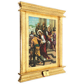 Way of the Cross, 15 stations, printings with monumental frame, poplar wood, 22x18x1.5 in